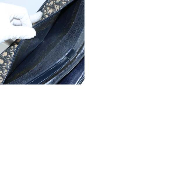 DIOR Trotter Canvas Shoulder Bag Navy Gold - Picture 13 of 13
